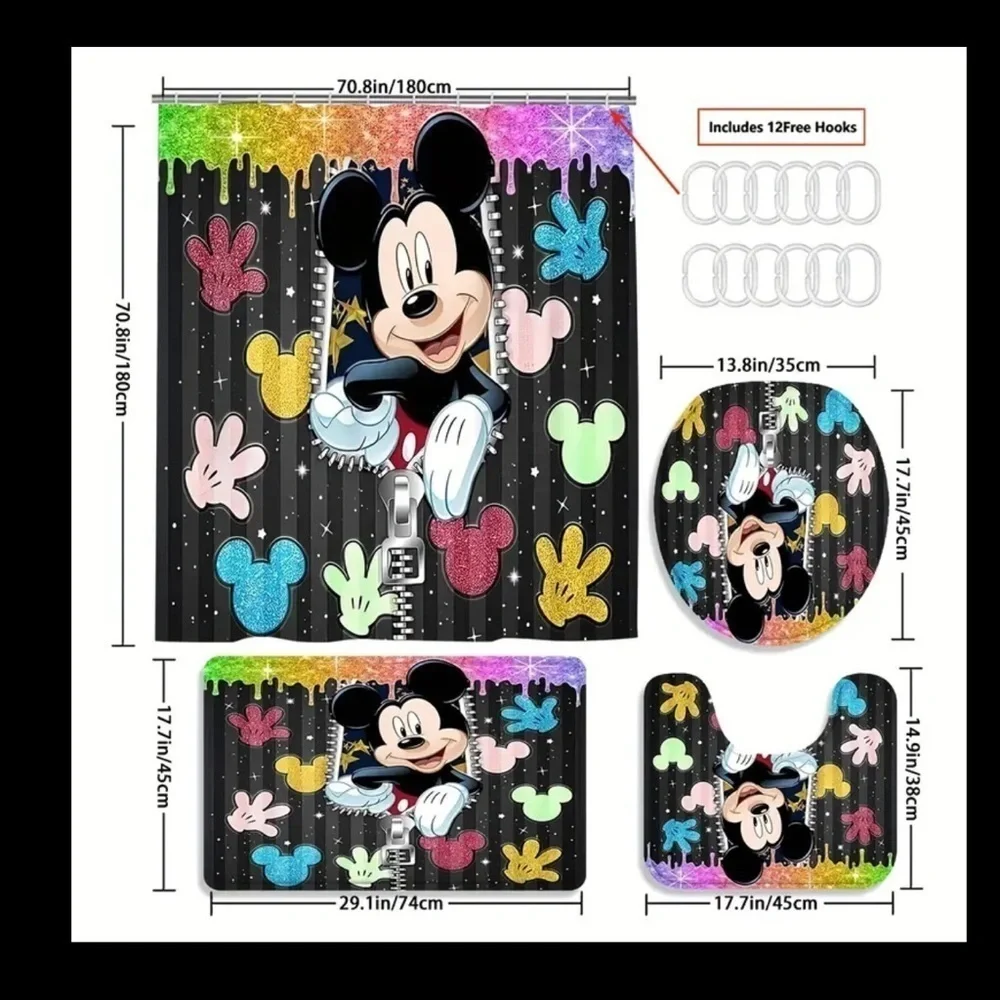4pc Mickey Mouse Bathroom Set NWT